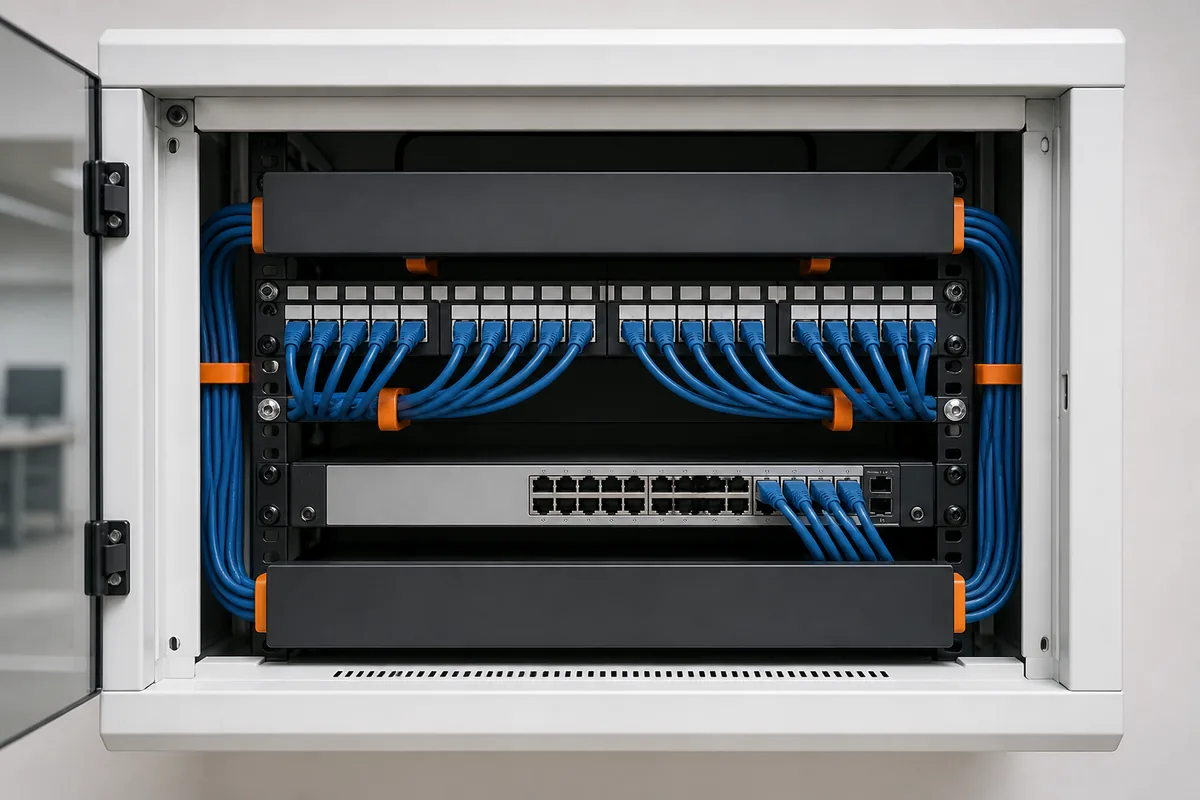 Strukturiert verkabelter Netzwerkschrank